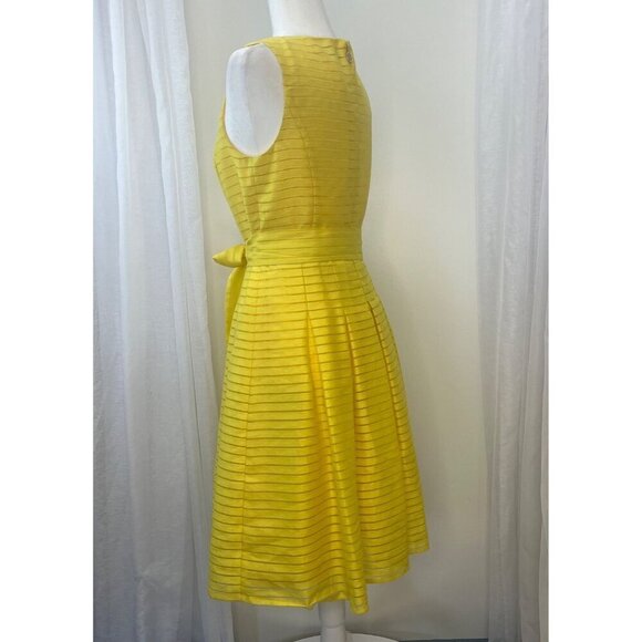 Tommy Hilfiger Yellow Sleeveless belted dress ladies size 4 Fit and Flare - Picture 3 of 9